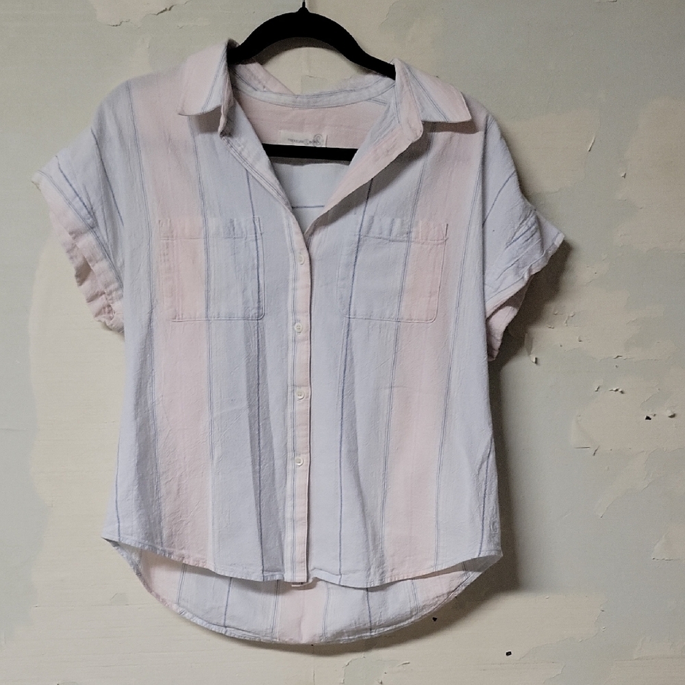 Women's Striped Button-Up Shirt